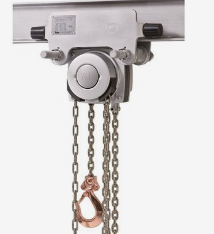 紋纜機和不銹鋼手拉葫蘆同時拉動系泊纜